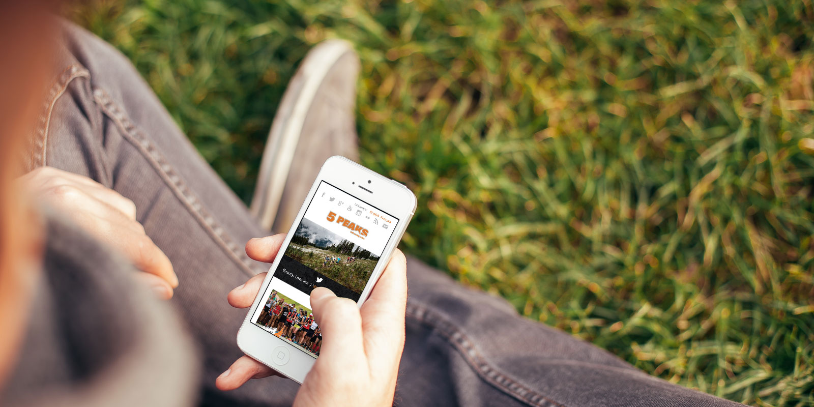 5 Peaks website on a smartphone