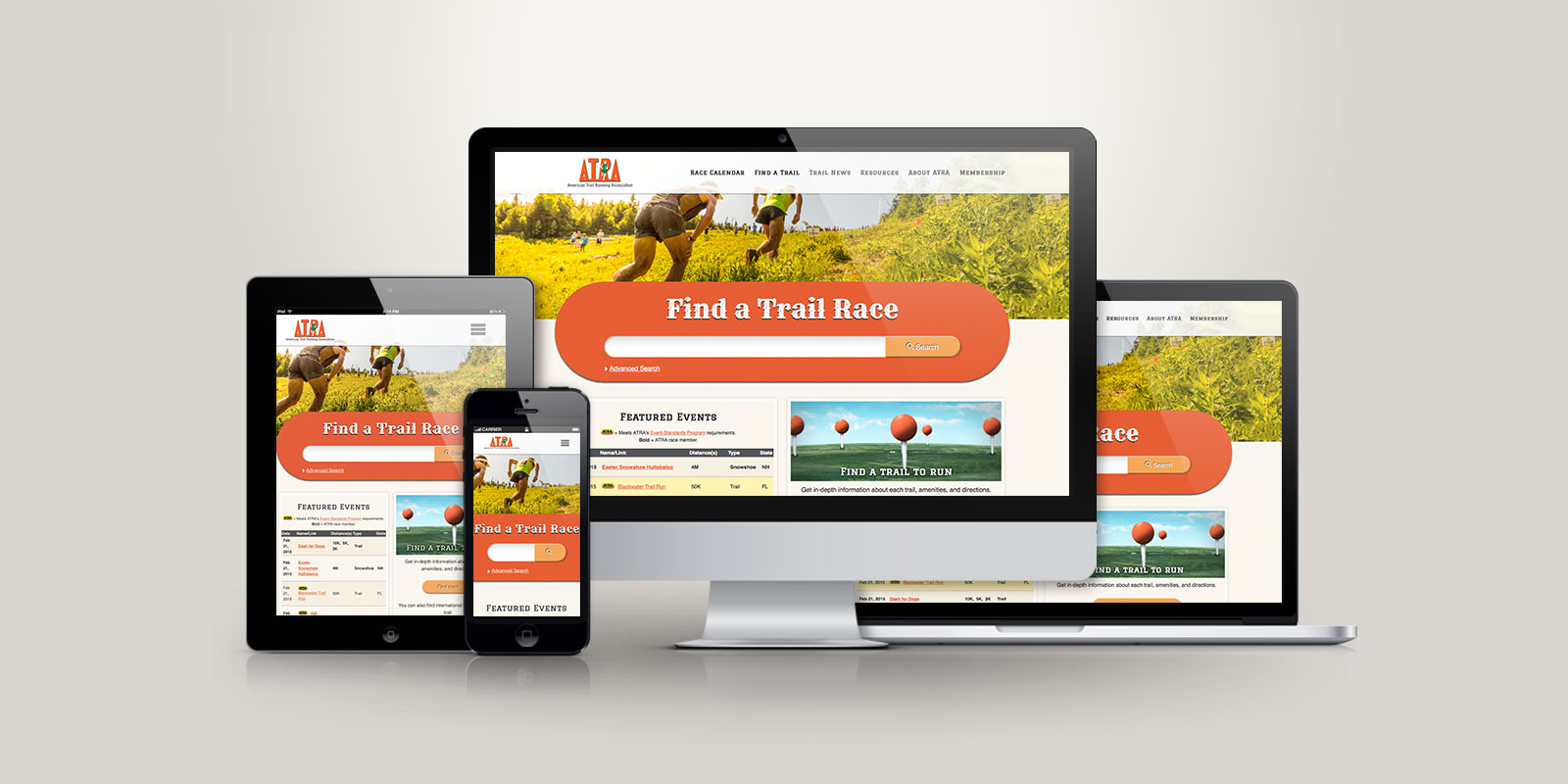 American Trail Running Association responsive website