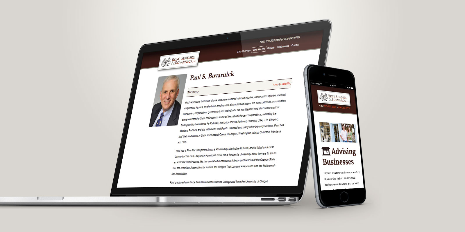 Rose, Sender, and Bovarnick website