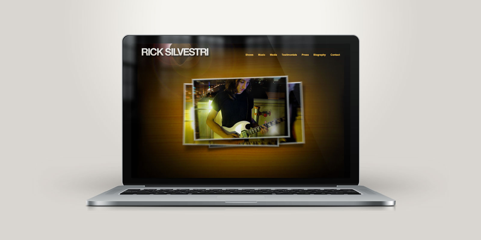Rick Silvestri website on a laptop