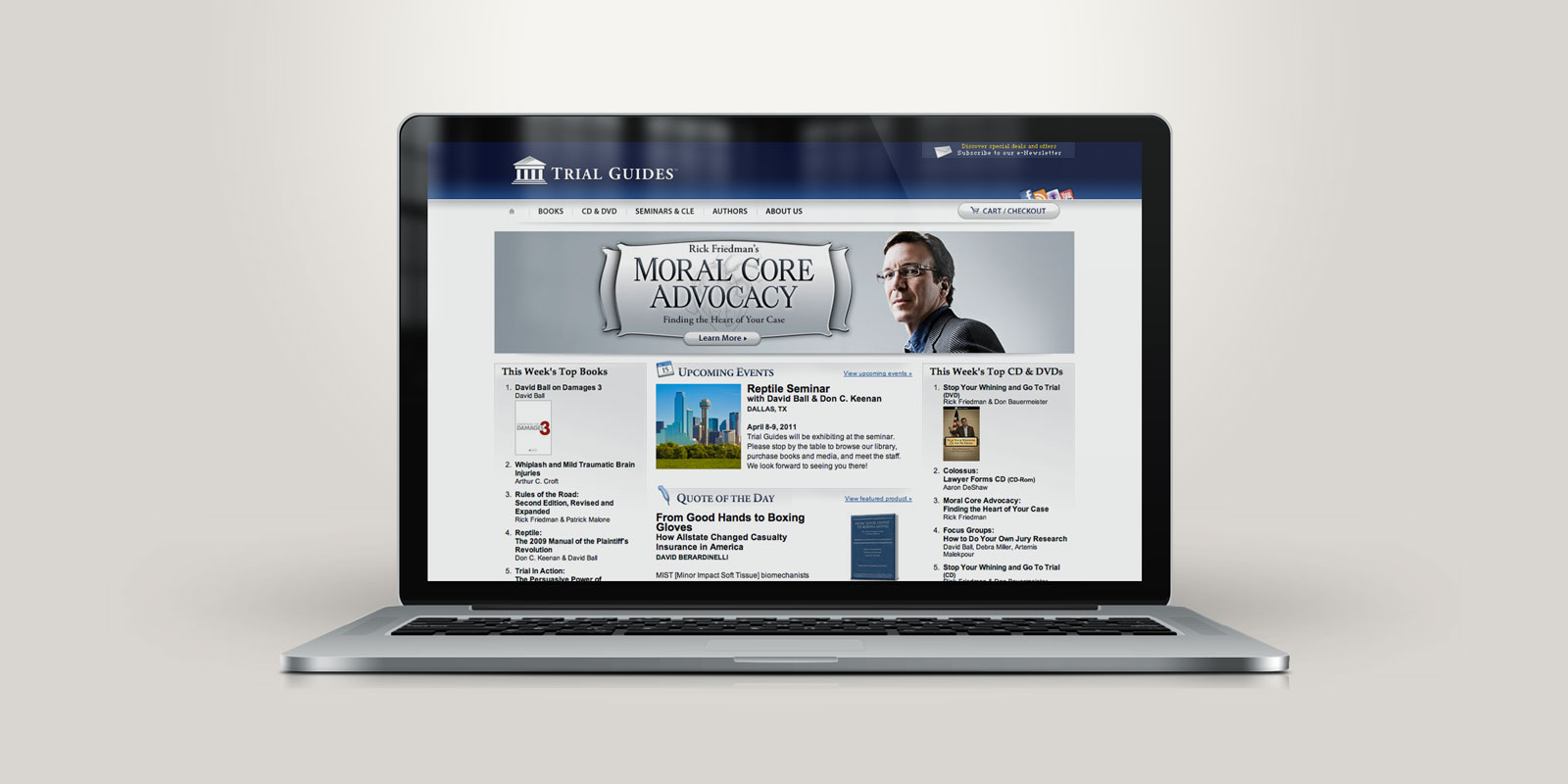 Trial Guides website on a laptop